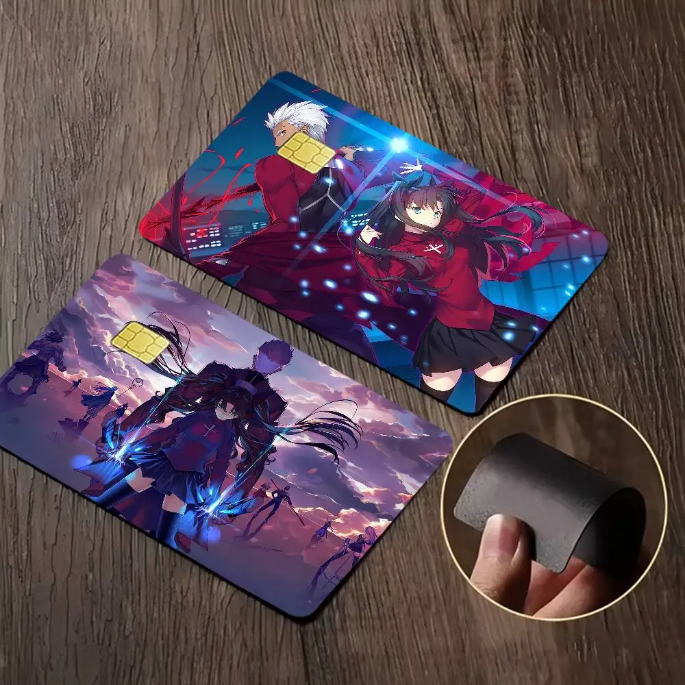 GAME Fatestay Night Anime 1 Set Of 4 Pcs Funny Shell Ultra Thin No Fade Sticker Skin Cover Film For Debit Credit Card