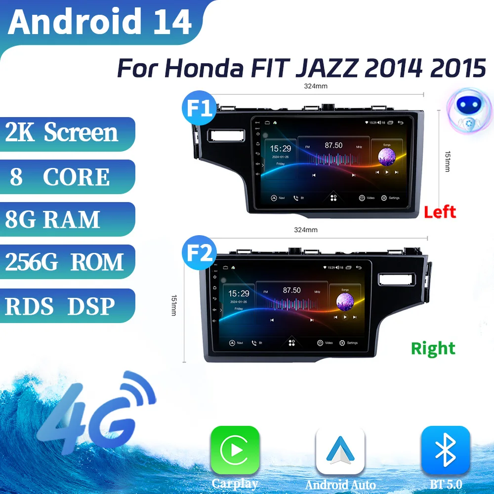 

For Honda FIT JAZZ 2014 2015 Wireless Apple CarPlay Car Radio Multimedia Video Player Navigation Android OS Touch Screen Stereo