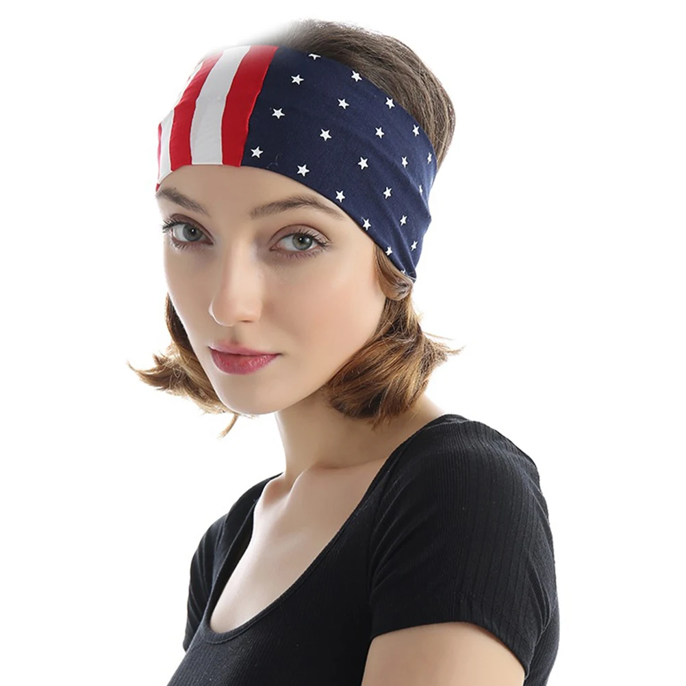 

National Flag Hairband Fitness Headband Strap Accessories US Design Hair Accessory Sport Elastic Durable Travel Small Compact