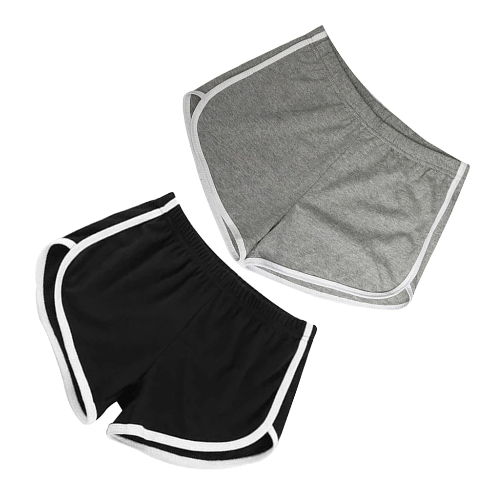 

2Pcs Comfortable Yoga Running Shorts for Women Burgundy Gray Breathable Stylish Gym Summer Sports Fitness Training Shorts