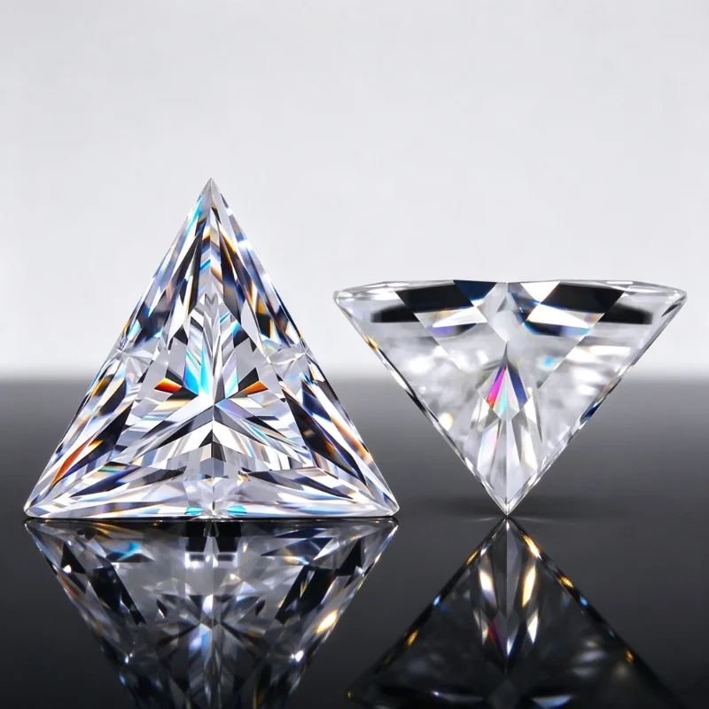 Triangle Cut Moissanite Stone D Color VVS1 Super White 1.0ct 6.5mm Super White Certified GRA Lab Grown Moissanite Diamond