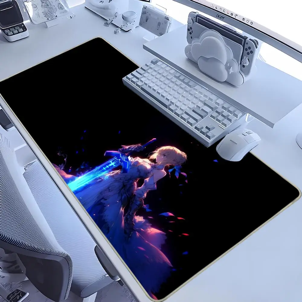 Mousepad Anime Fate Saber Alter Keyboard Pad Mat Laptop Office Carpe Accessory XL Computer PC Gaming Mouse Pads Large Gamer Mats