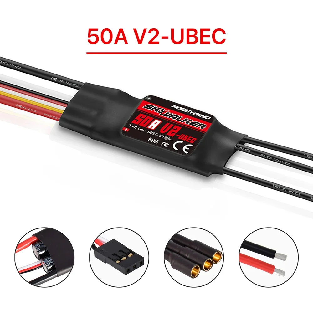 Hobbywing Skywalker 20A 30A 40A 50A 60A 80A ESC Speed Controler With UBEC For RC FPV Quadcopter Airplanes Helicopter -V2 version