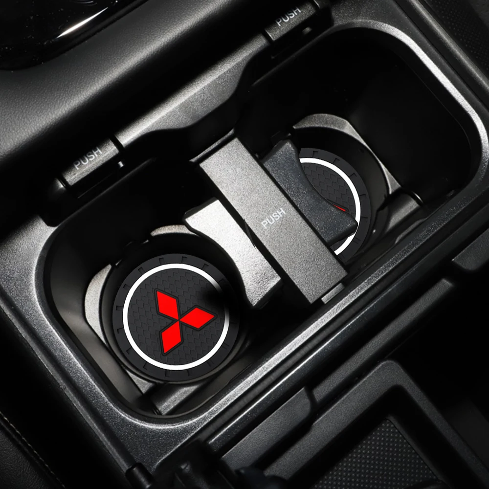 1/2Pcs Car Coaster Water Cup Slot Non-Slip Mat Pad For Mitsubishi L200 Colt 3 ASX Lancer 9 EX Outlander Competition Car Styling