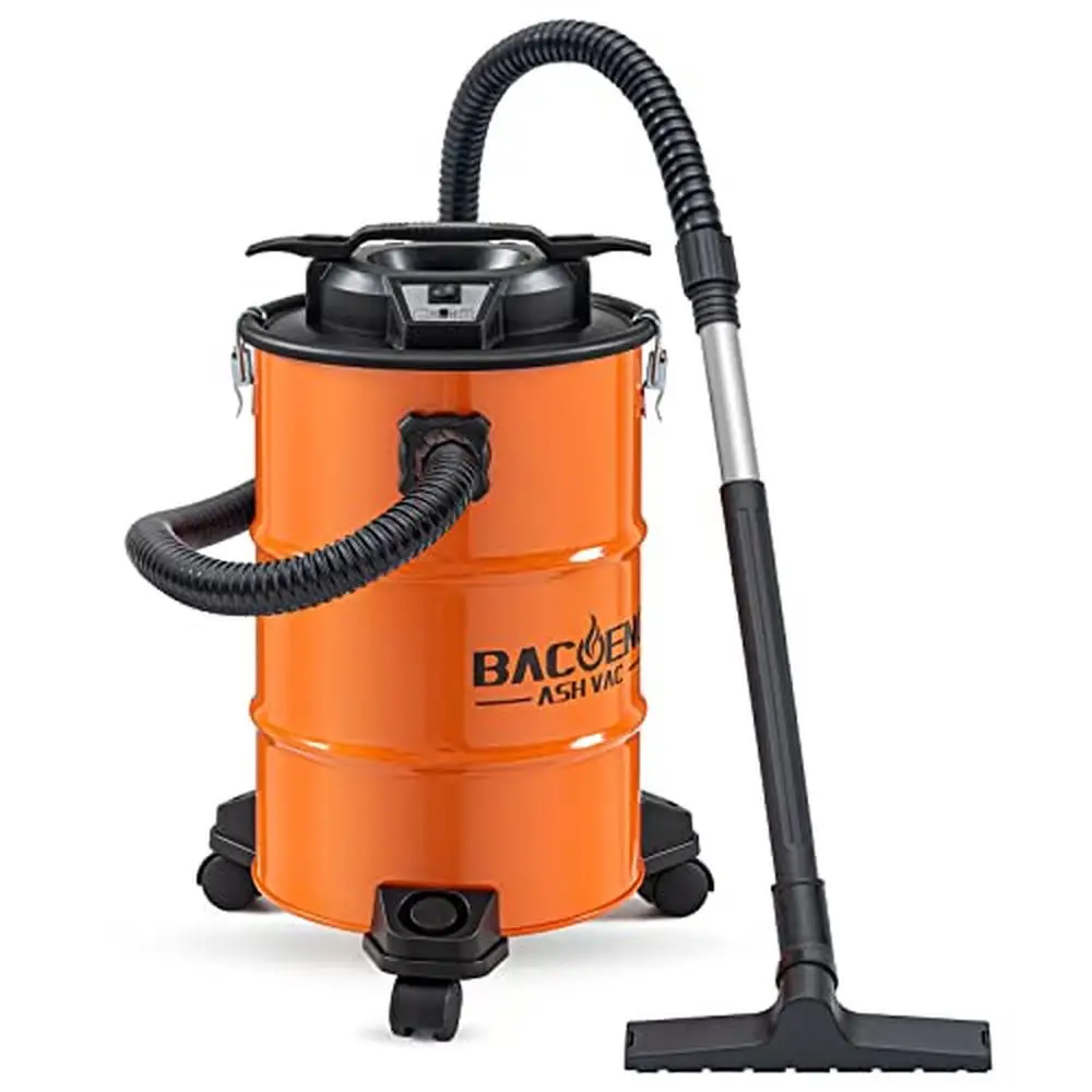 Ash Vacuum Cleaner 1200W Powerful Suction Metal Tube HEPA Filter Bagless Canister Wheels Included