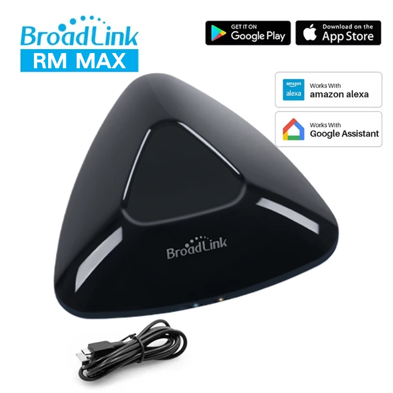 Broadlink RM MAX Smart Home Hub Wi-Fi BLE Universal Remote For IR/RF Devices TV AC Fan Blinds Compatible with Alexa Google Home