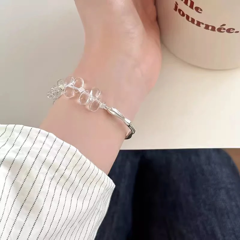 Pulseira Corrente Irregular para Mulheres, Pulseira De Cristal De Emenda Para Meninas, Jóias Frisadas Exquisite, Acessórios Da Moda, Presentes De Aniversário