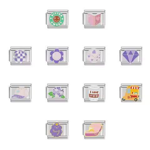 Italian Charm Store Italian Charm Bracelet 9mm Diy Purple Series