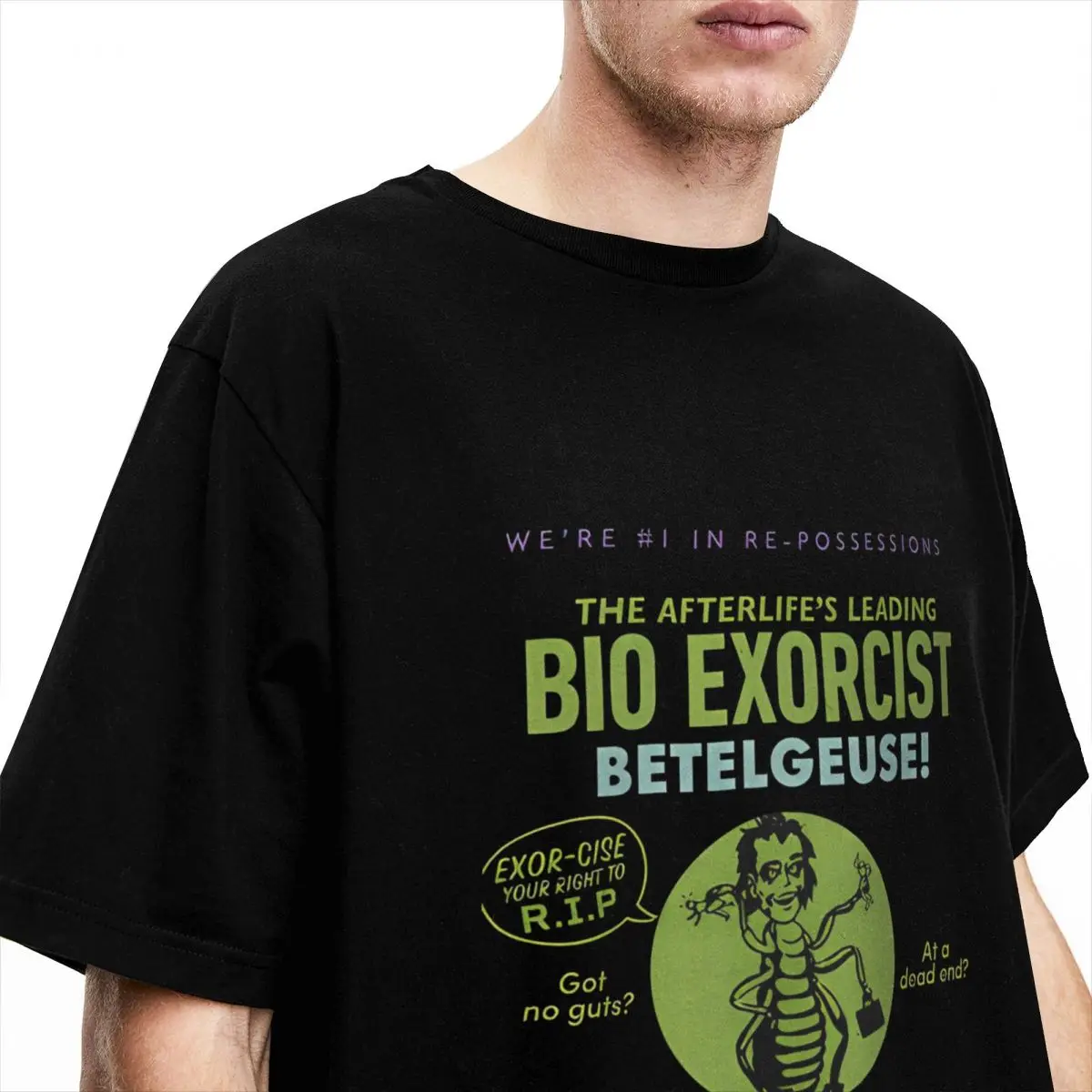 Męskie koszulki z krótkim rękawem Dark Horror The Afterlife\'s Leading Bio Exorcist 100% bawełniana plaża koszulka w stylu vintage O-Neck nowość