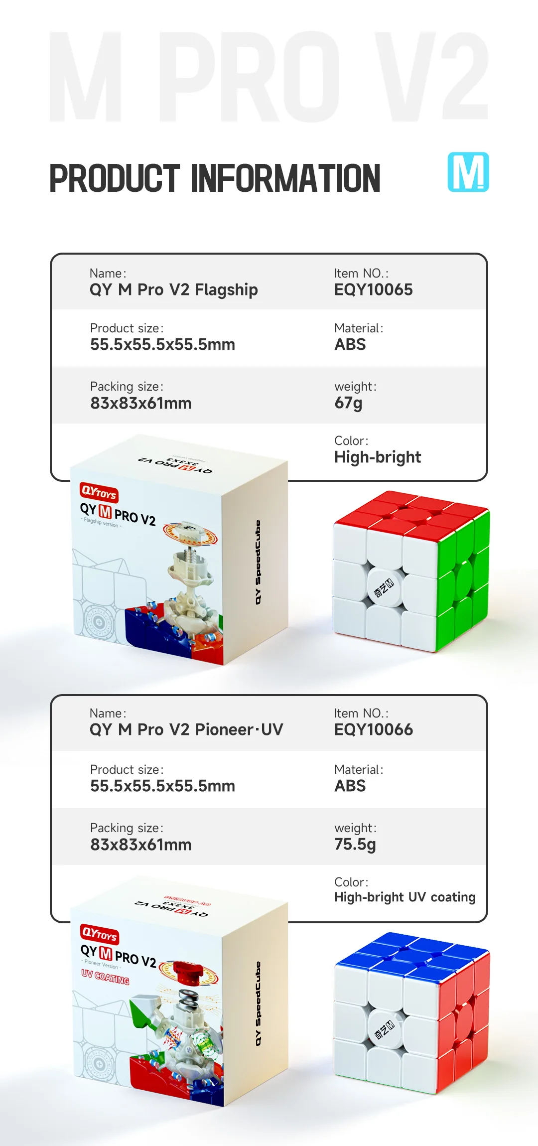 QiYi M Pro 2x2 Ball Magnetischer Zauberwürfel Stickerless Professionelles Fidget-Spielzeug Qiyi 2x2 M Cubo Magico Puzzle – Detail 10