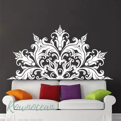 Half Mandala Wall Decal Headboard Zen Decor Lotus Flower Vinyl Art Home Decor Room Bedroom Indian Yoga Sticker Boho Mural G053