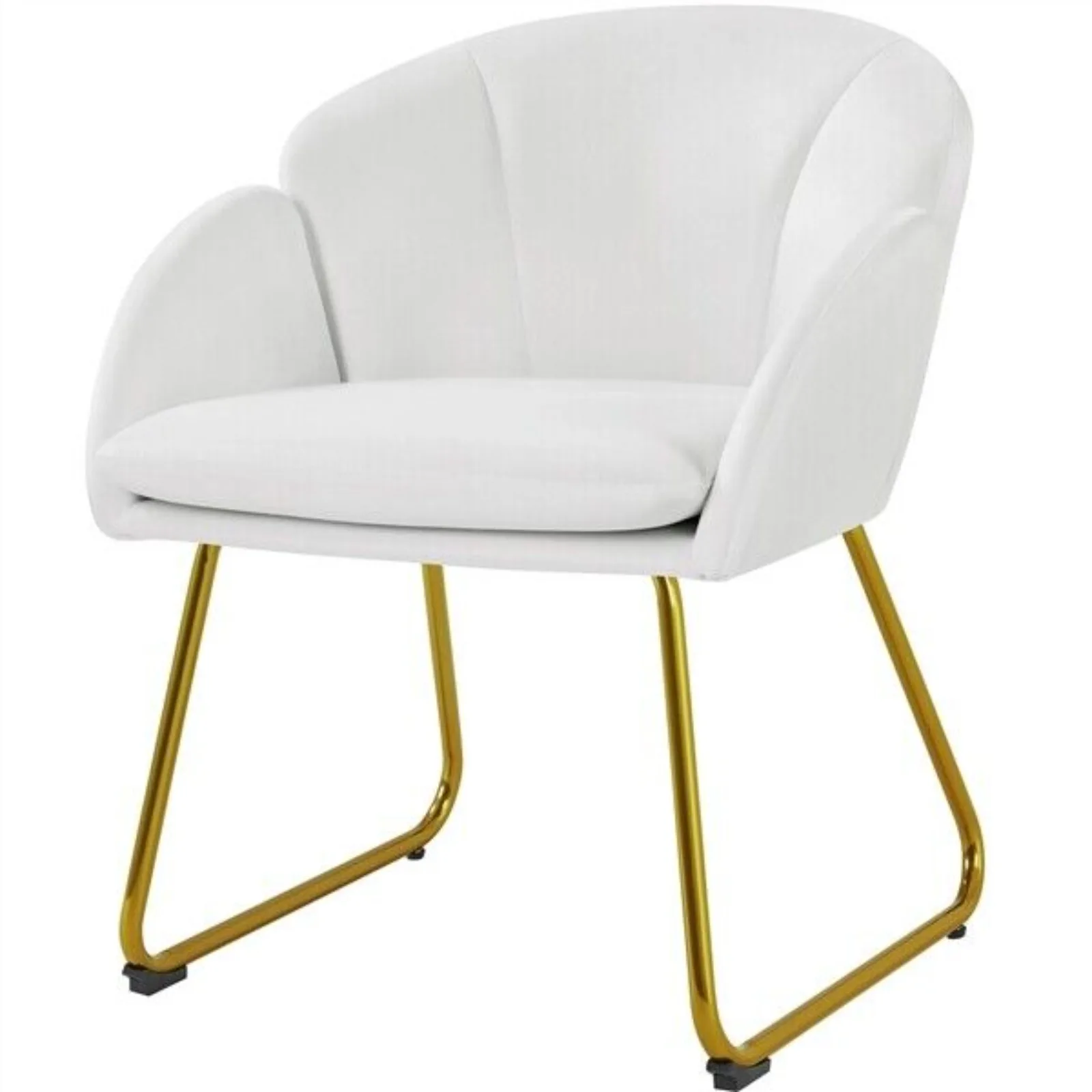 

Flower Shape Armchair Vanity Chair with Golden Metal Legs for Living Room United States