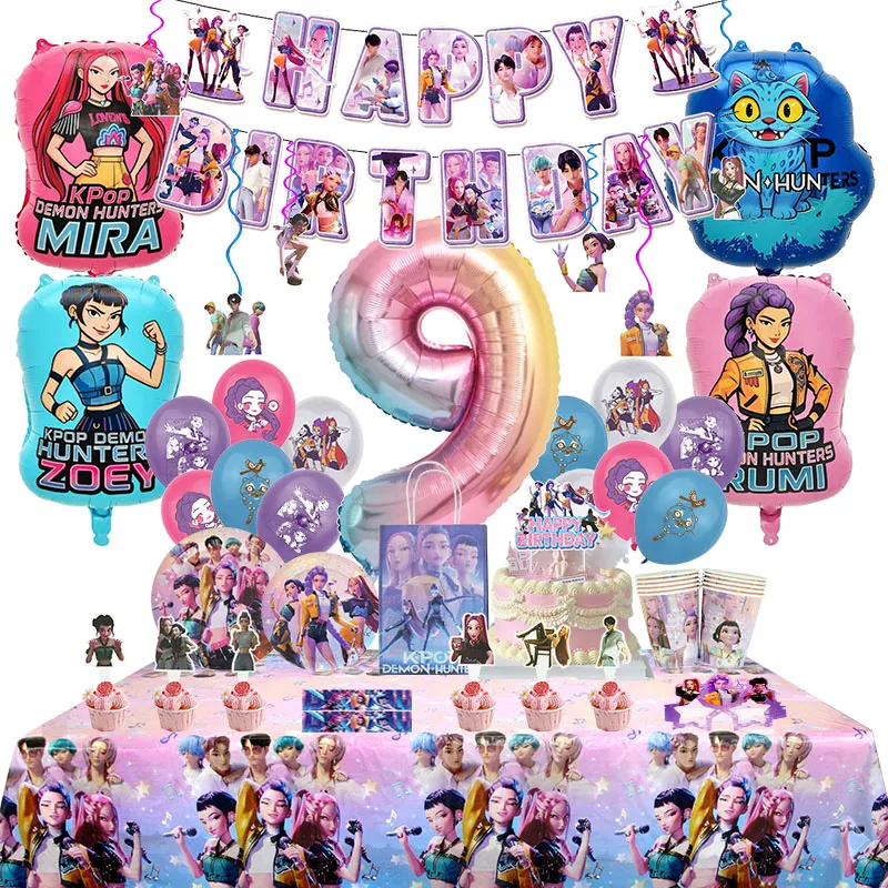 Décoration de fête d'anniversaire sur le thème de la musique des filles, fournitures pour événements pour enfants, bannière de fond, vaisselle jetable, cadeau pour enfant