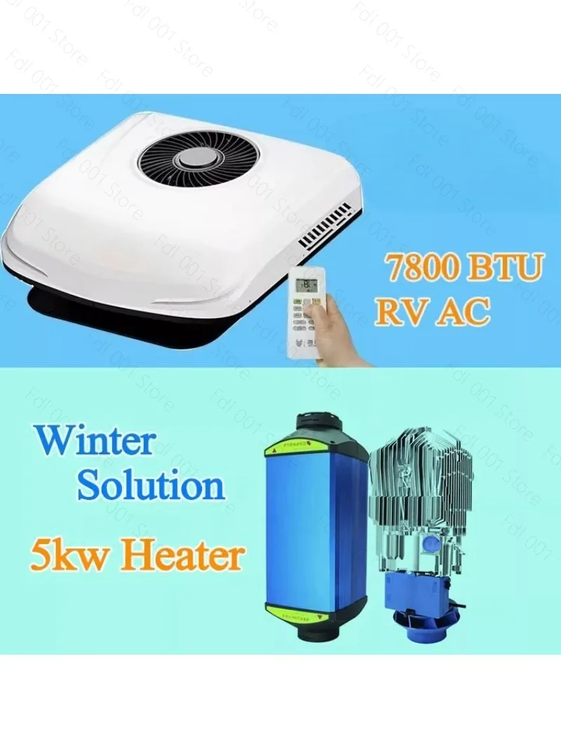 Special air conditioner DC 12V24V48V110 volt RV cooling and heating air conditioner integrated machine factory foreign trade RV