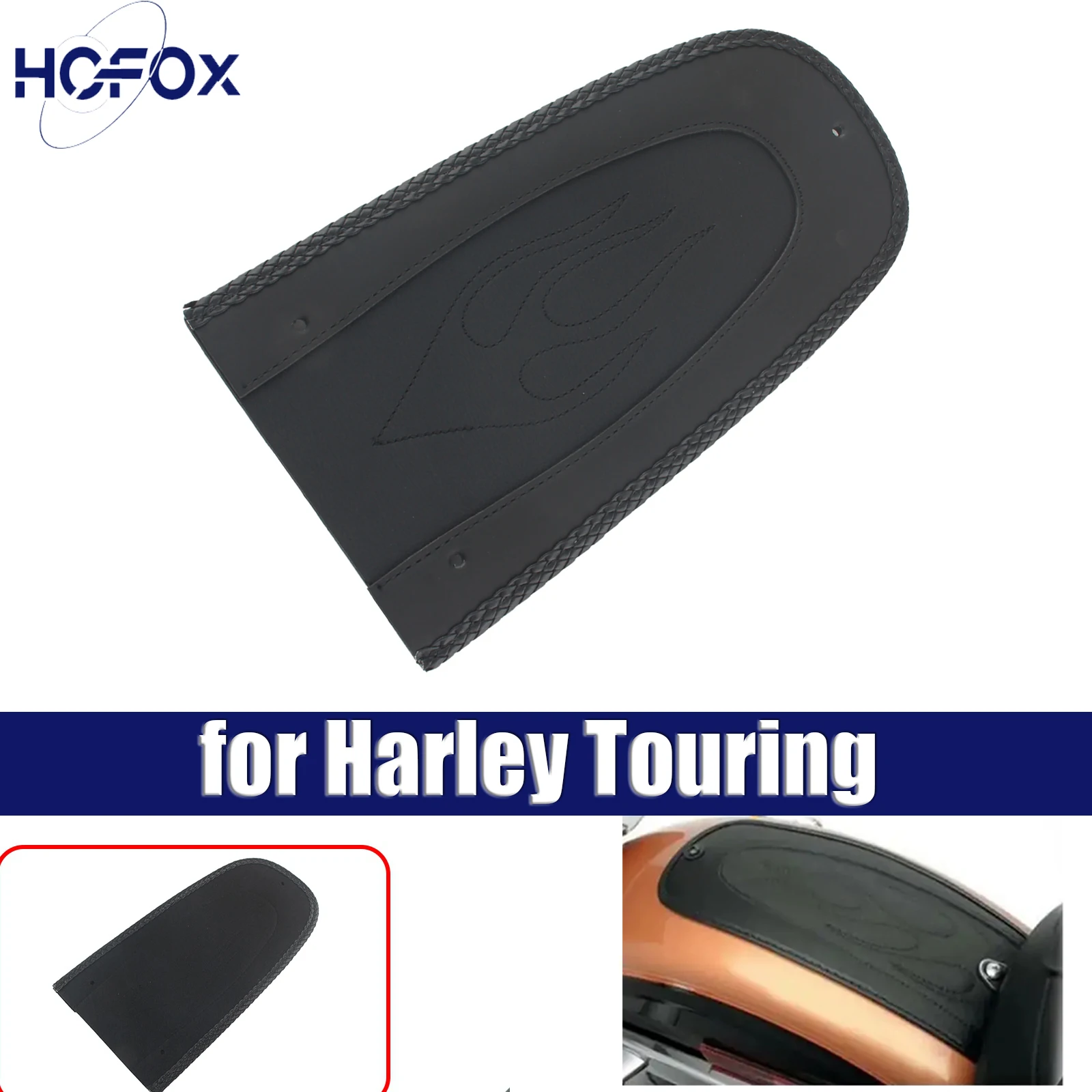 

for Harley Touring Motorcycle Black PU Leather Rear Fender Bib Cover