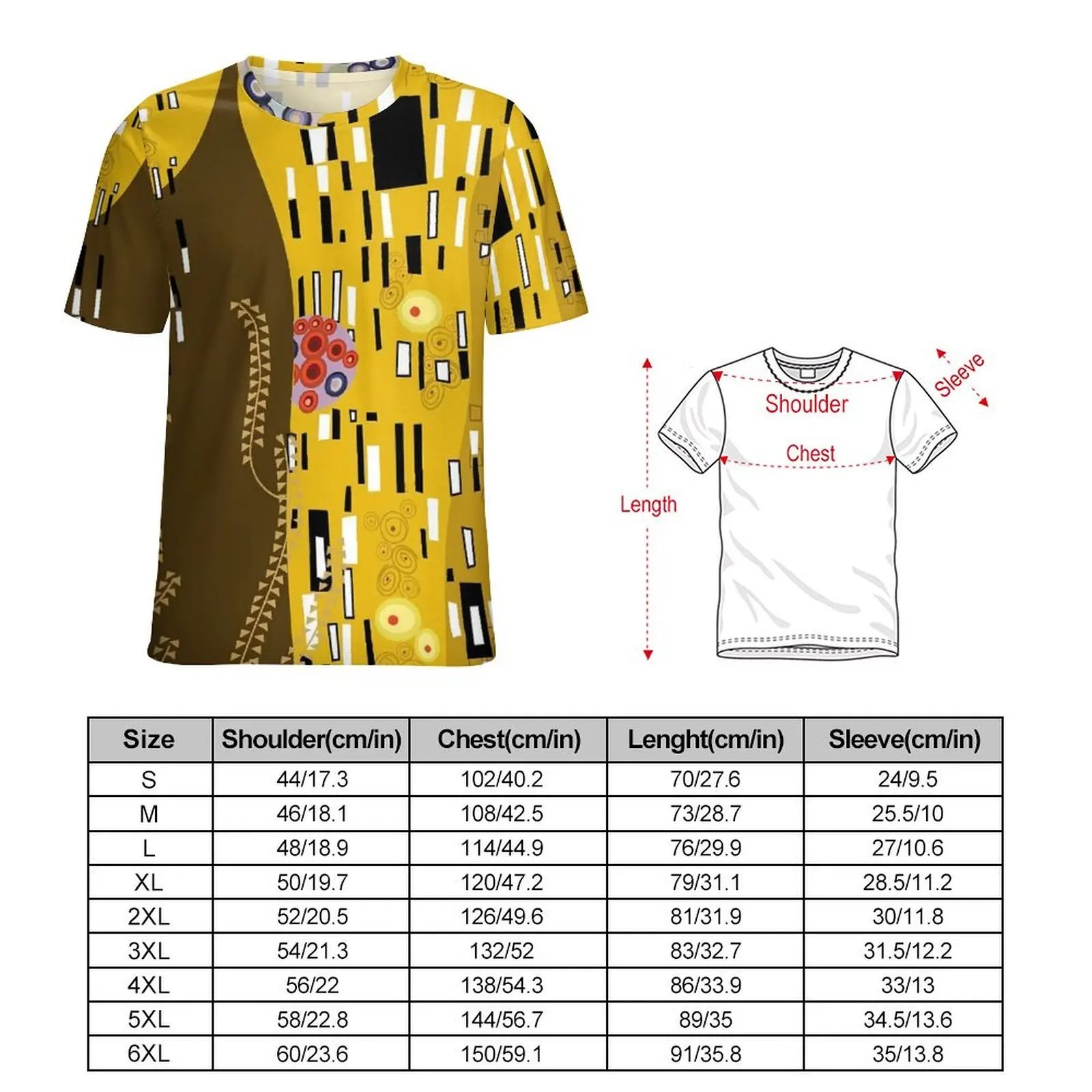 Couple Gustav Klimt T Shirt The Kiss Inspired Fashion T Shirts Short Sleeve Tops Dropshipping Summer Basic Big Size Top Tees