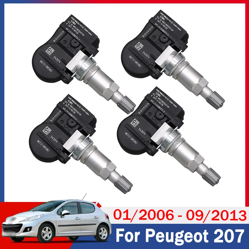 

9673198580 For 2006-2009 Peugeot 207 607 2005-2013 Citroen C5 C6 C8 TPMS 4PCS Tire Pressure Monitor System Sensor 433MHZ 5430T4