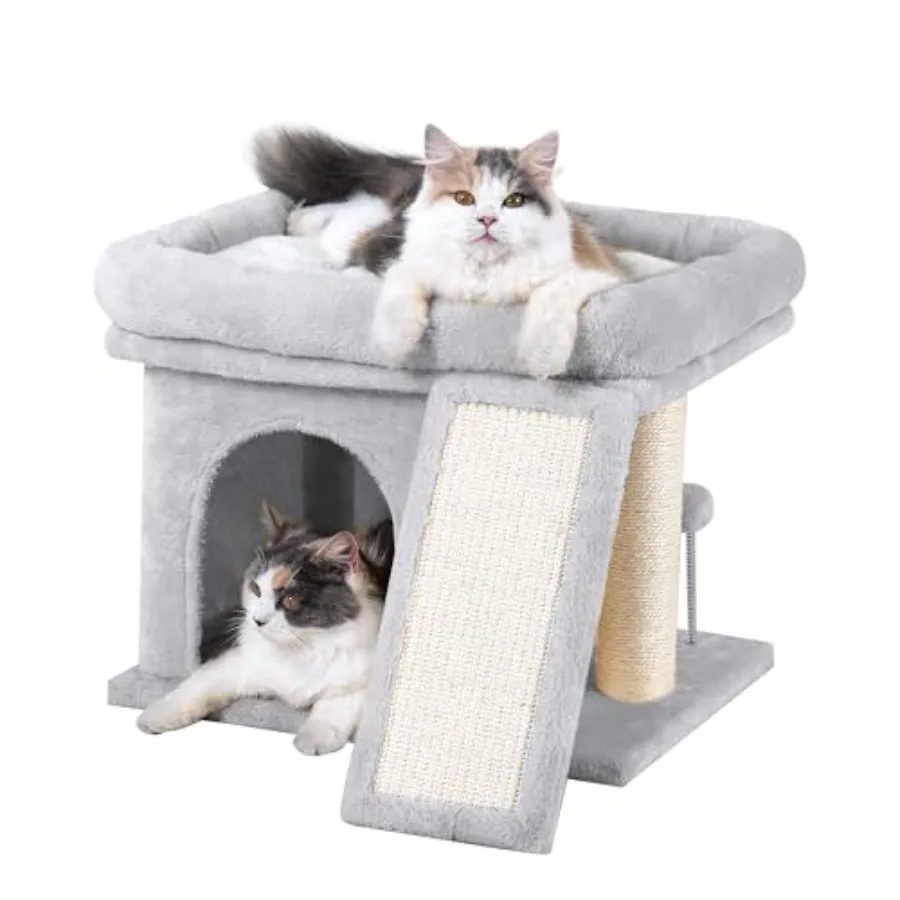 

Когтеточка-башня для крупных кошек, домик-лежанка с большой платформой для взрослых кошек, 20 * 16,5 дюймов, большая платформа для использования в помещении, суперпрочная конструкция