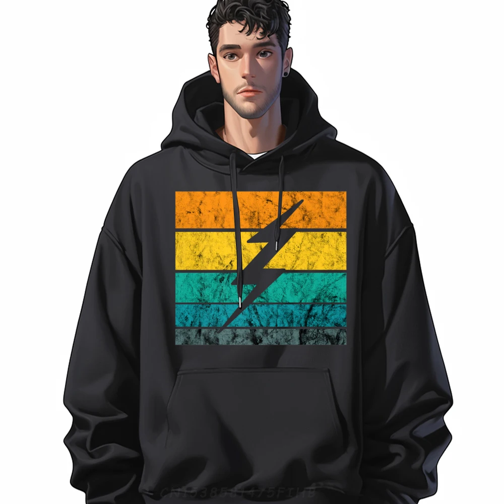 

Casual Long Sleeve Sweatshirt Funny Fashion O Neck Hoodies Mens Vintage Retro Electrician Power Current Coats
