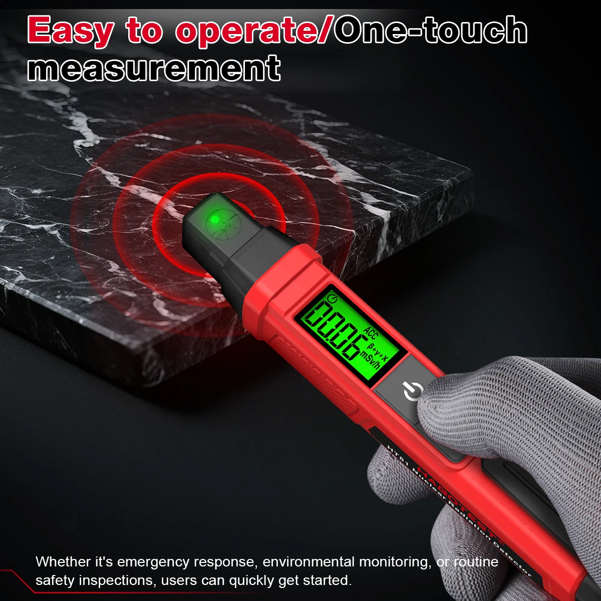 HT81 Geiger كاونتر كاشف الإشعاع النووي الأشعة السينية γ-ray β-ray كاشف الرخام اختبار النشاط الإشعاعي مقياس الجرعات الشخصية