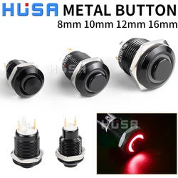 8 10 12 16 mm high head small Waterproof Metal Push Button Switch LED Light Self-locking/Self-reset 3/6/12/24/110/220V