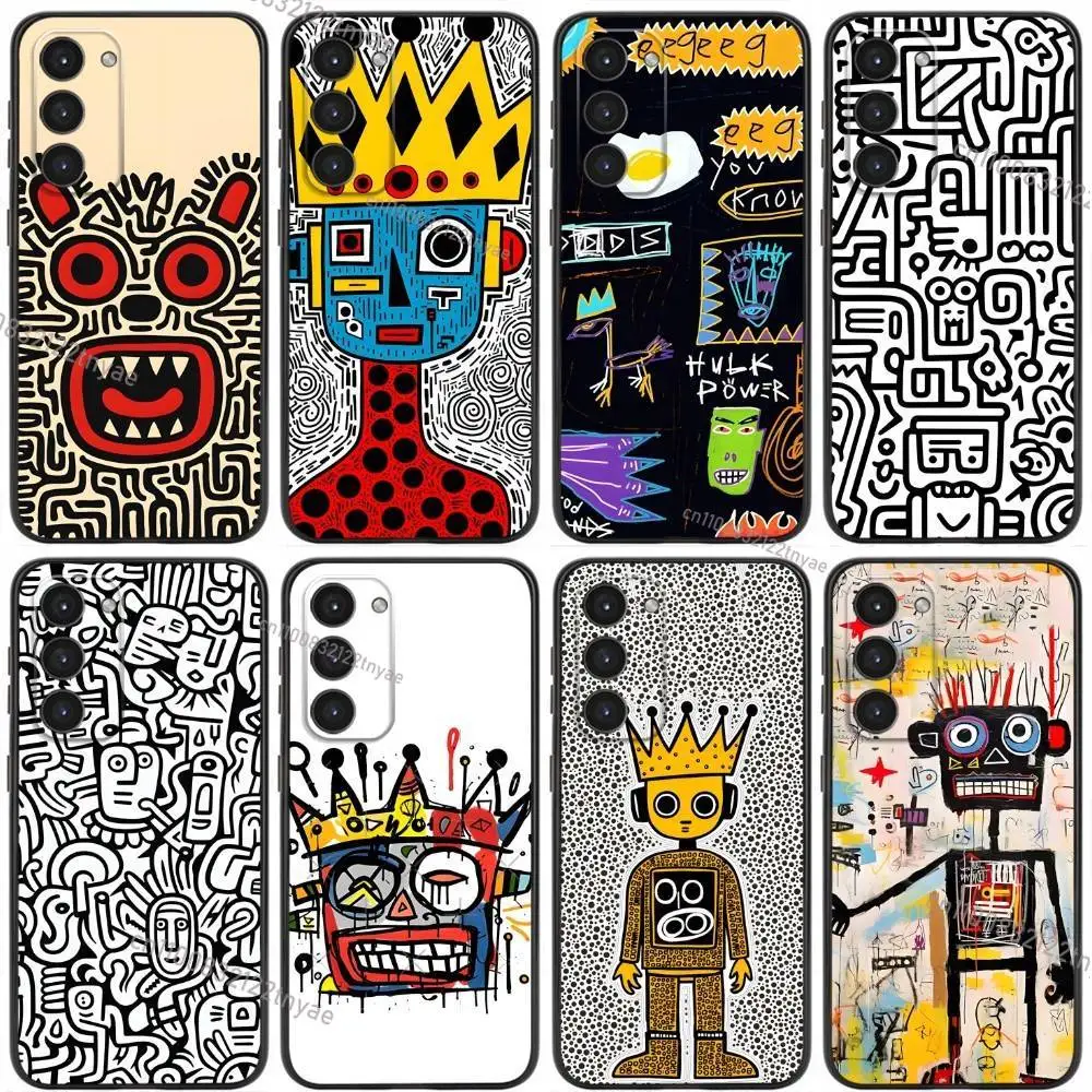 

Pop Art Abstract Sticker Phone Case For Samsung Galaxy A20,21s,22,31,32,52,53,72,73,80,91 Soft Liquid Silicone Black Cover