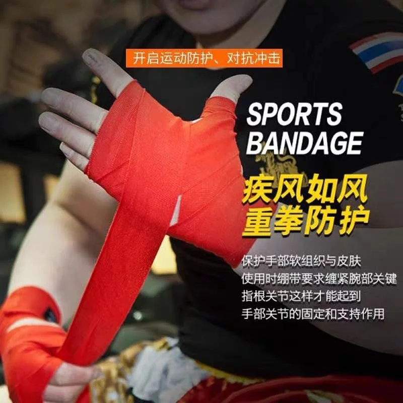 2 Rolls Cotton Boxing Bandage Wrist Wraps Combat Protect Boxing Sport Kickboxing Muay Thai Handbands Training Competition Gloves