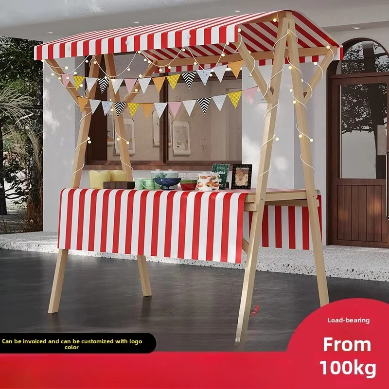 Foldable Mobile Flower Cart Display Stand Market Stall Rack for Garden Tool Holders for Night Market Promotion
