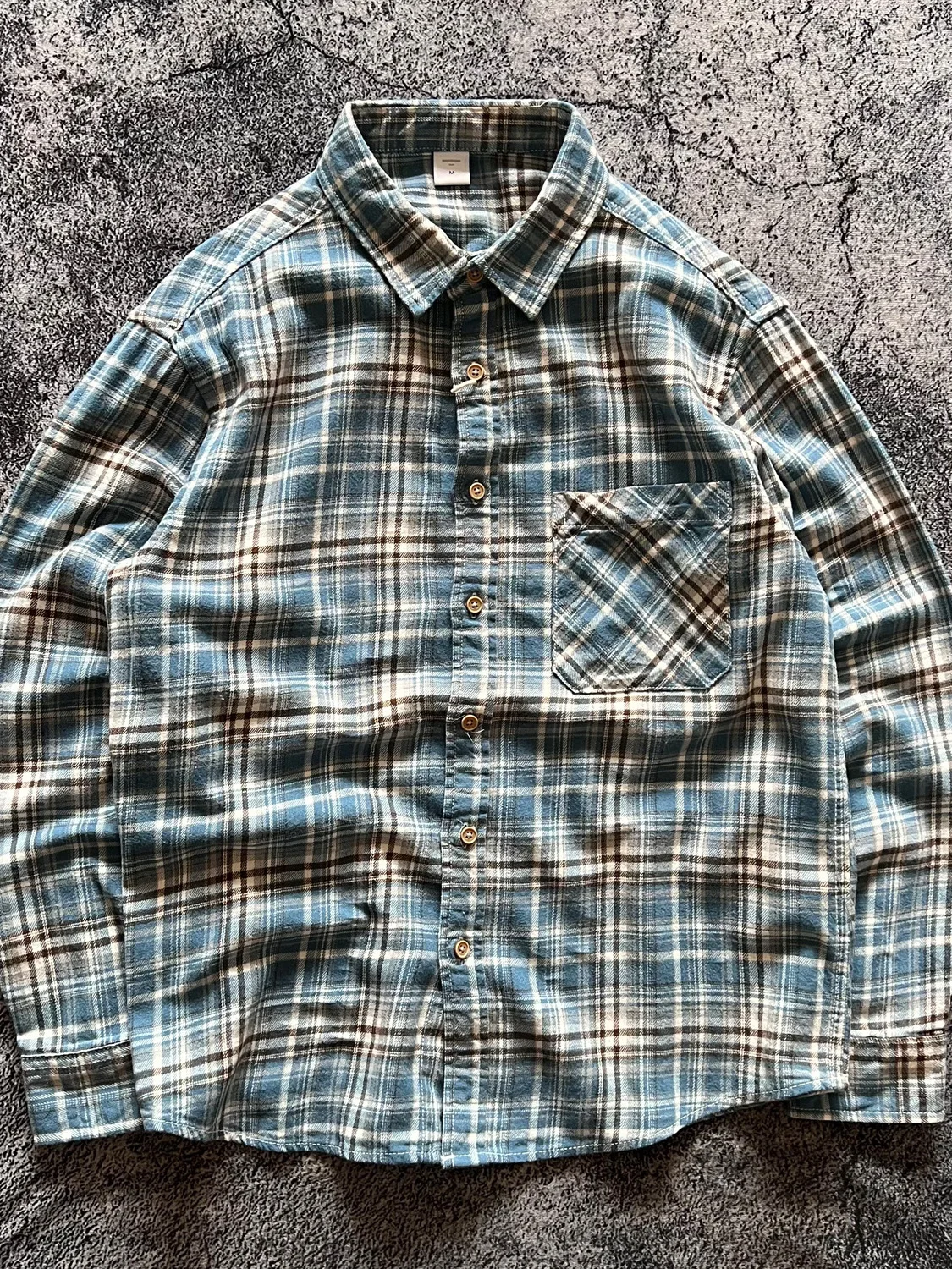 

Retro Sle Pure Cotton Flannel Waed Long Sve Plaid irt Turn-down Collar Loose Men's irt Comfortable Breathable Spri...