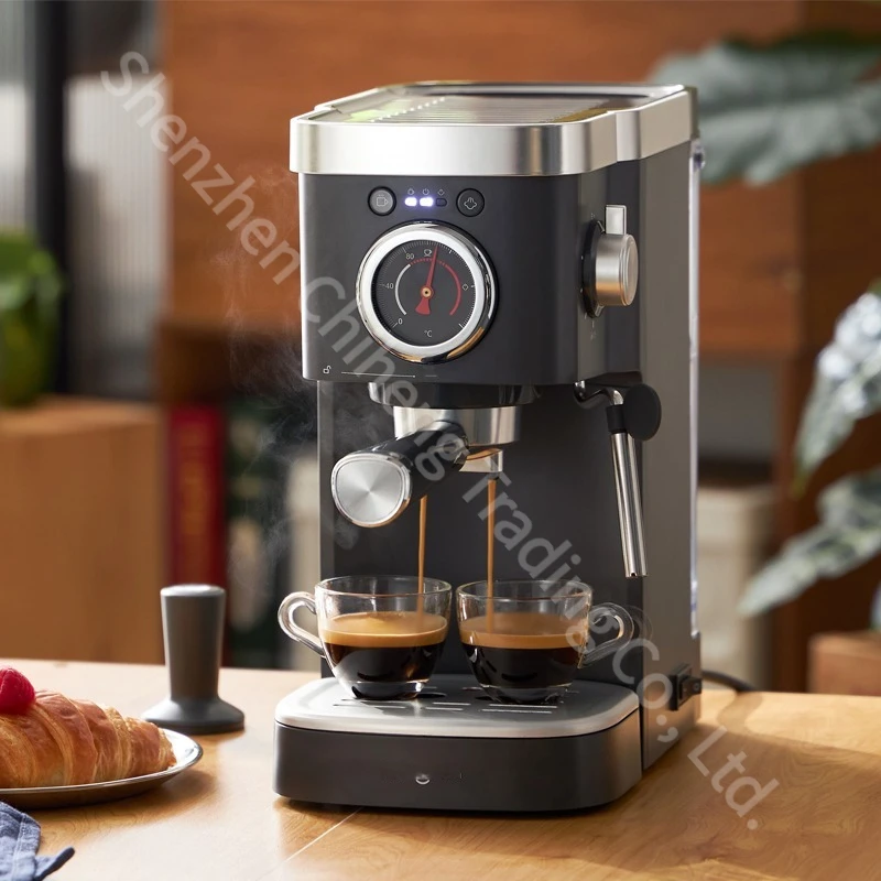 Household High Pressure Extraction Steam Milk Brewing Machine Semi Automatic Coffee Maker Temperature Visible