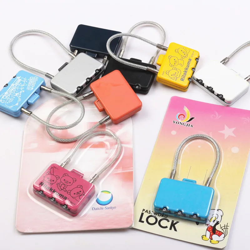 3 Digit Aluminum Alloy Password Lock Steel Wire Safe Security Lock Suitcase Luggage Coded Lock Cabinet Locker Padlock