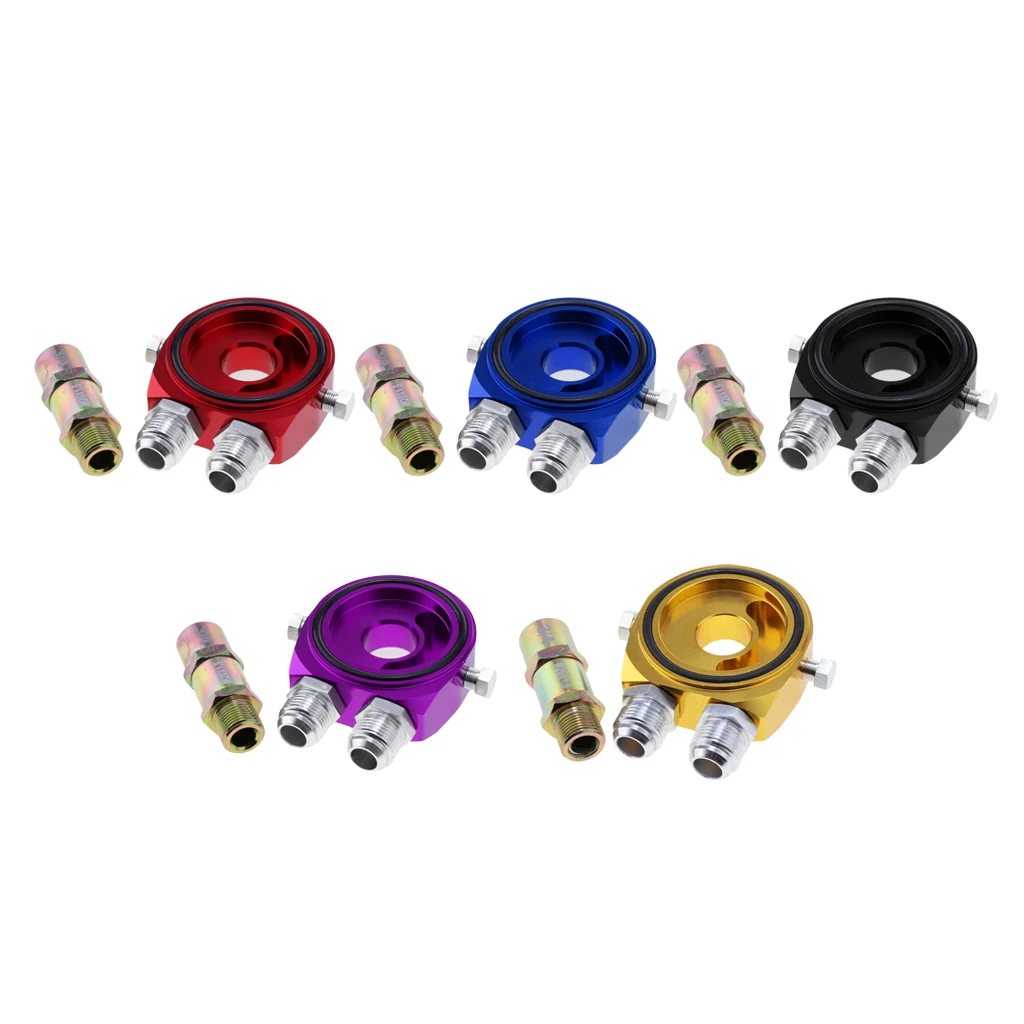 Car Oil Filter Sandwich Plate Male Fitting Adapter Kit Enhanced Torque Output for Oil Cooling Compatible with Multiple Models