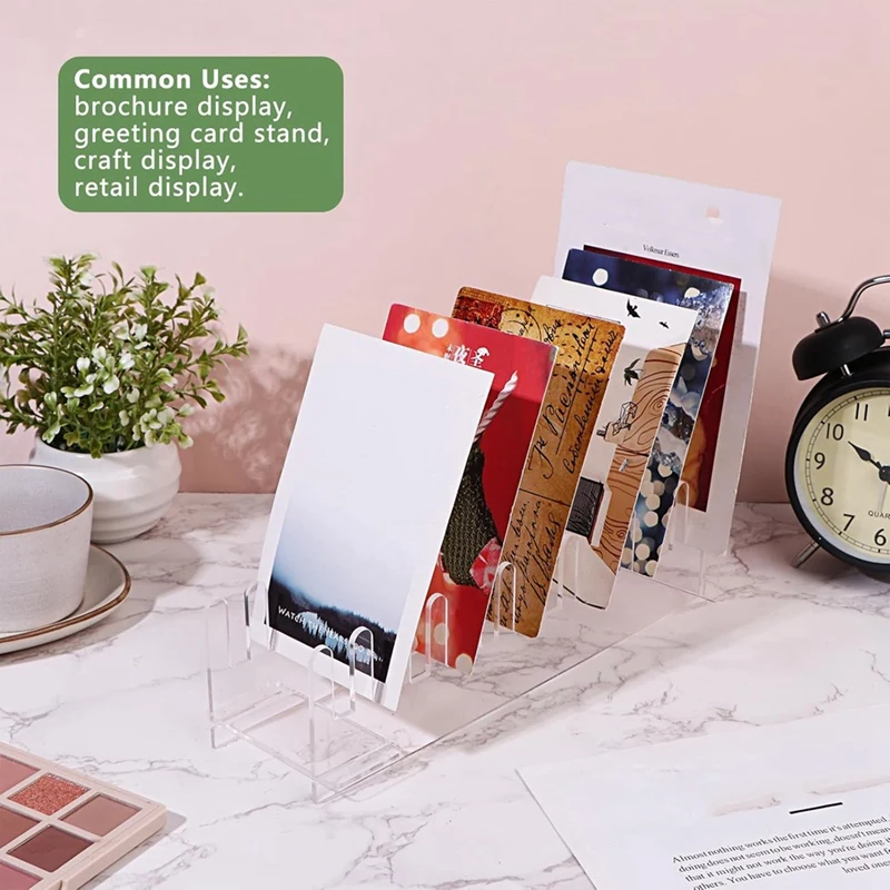 3 ชิ้น 12 ชั้นอะคริลิคการ์ดอวยพรขาตั้งจอแสดงผล Clear Card ขาตั้งง่ายต่อการประกอบโปสการ์ดสติกเกอร์ผู้ถือบัตร