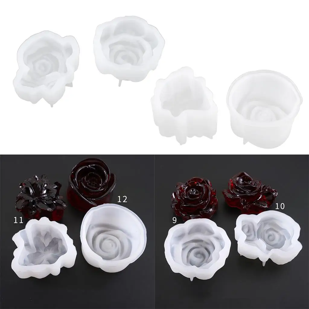 

2 Pieces Flower Resin Casting Silicone Molds Jewelry Making Tools Casting Molds for DIY Craft Keychain Necklace Project
