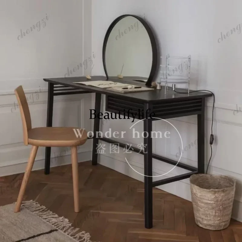 Y132 Medieval style solid wood with mirror dressing table household bedroom art dressing table advanced writing table