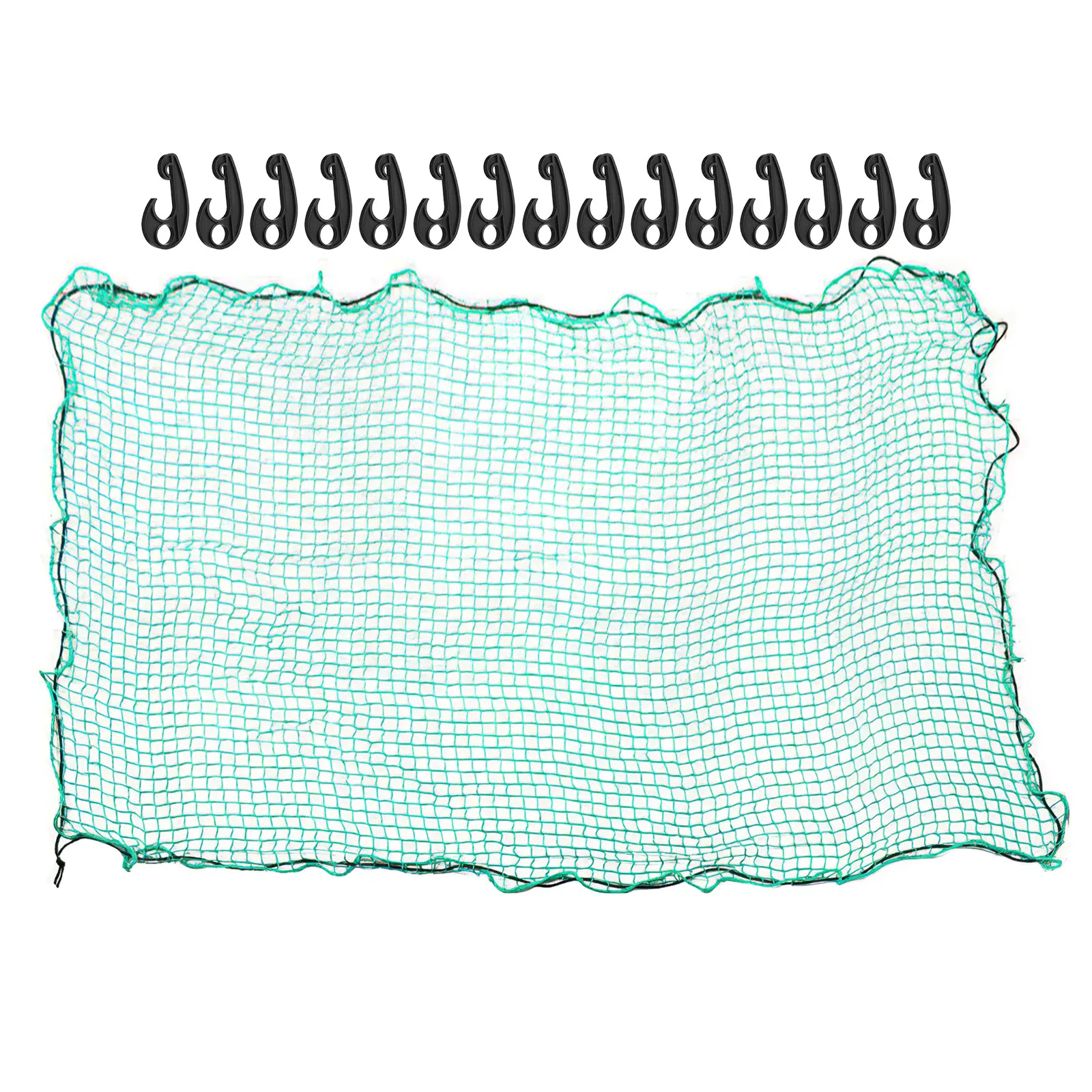Trailer Cargo Net for Pickup Truck Bed Nylon Mesh Net with Hooks Elastic Stretchable Abrasion Tear Resistant All Weather