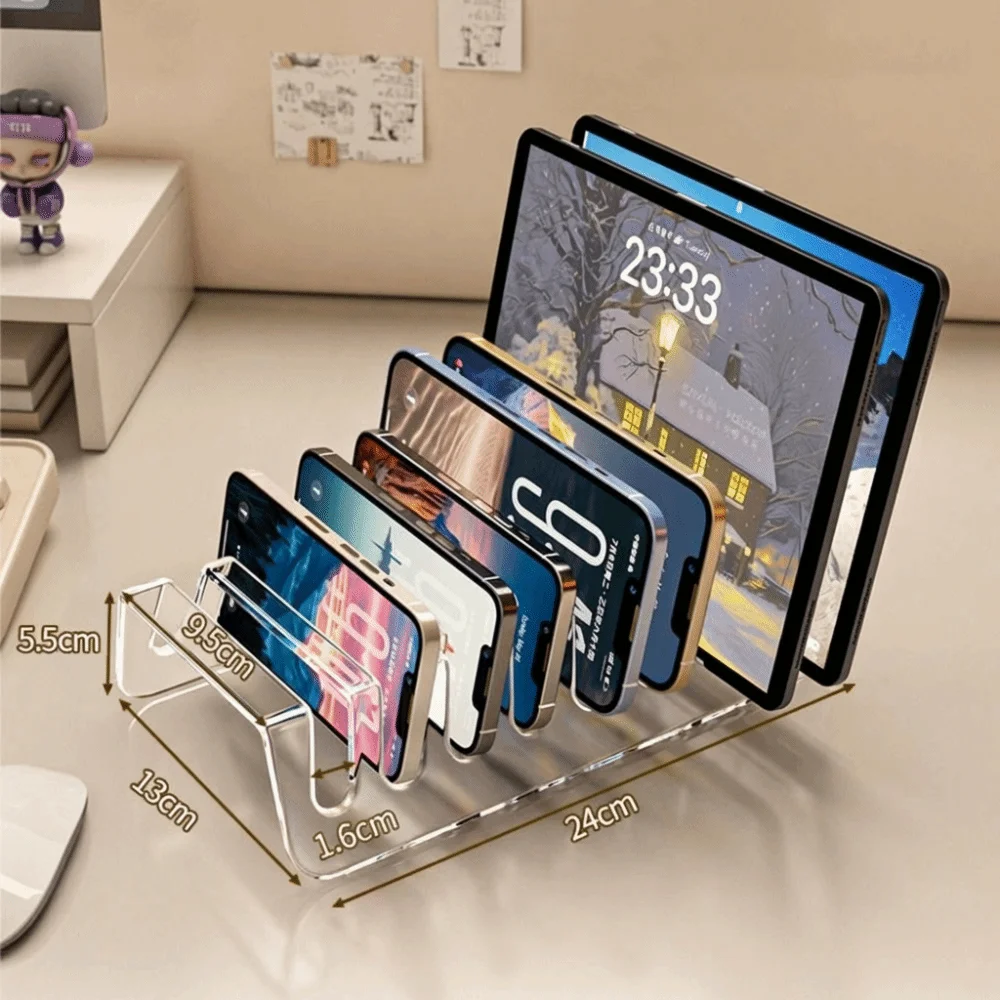 

Premium Multi-Slot Design CD Display Shelf 6/8 Grids Universal Desktop Organizer Transparent Sturdy Tablet Bracket Dormitory