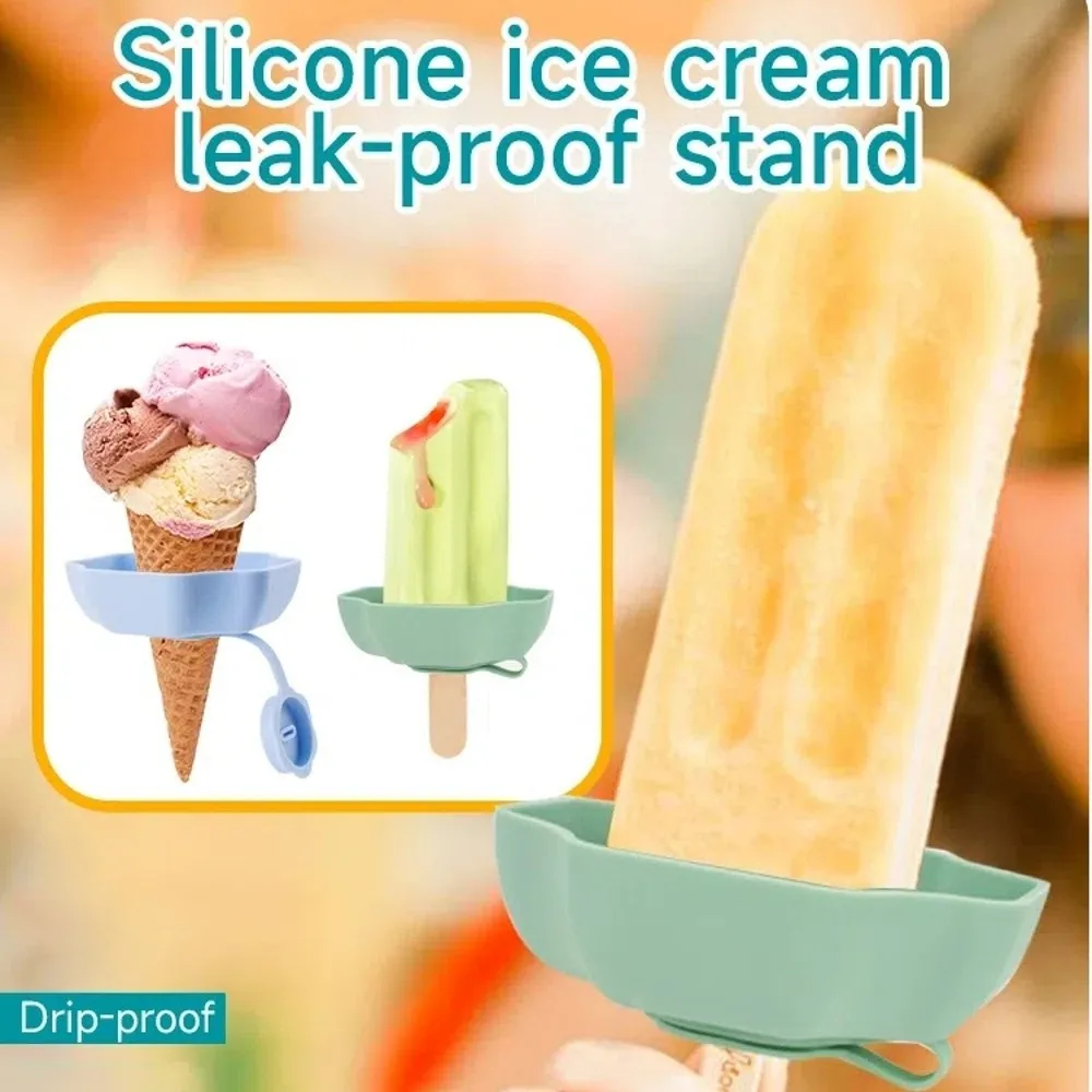 

Новая силиконовая капельная стойка для мороженого, ручная многоразовая подставка для мороженого, многоцветная подставка для капель