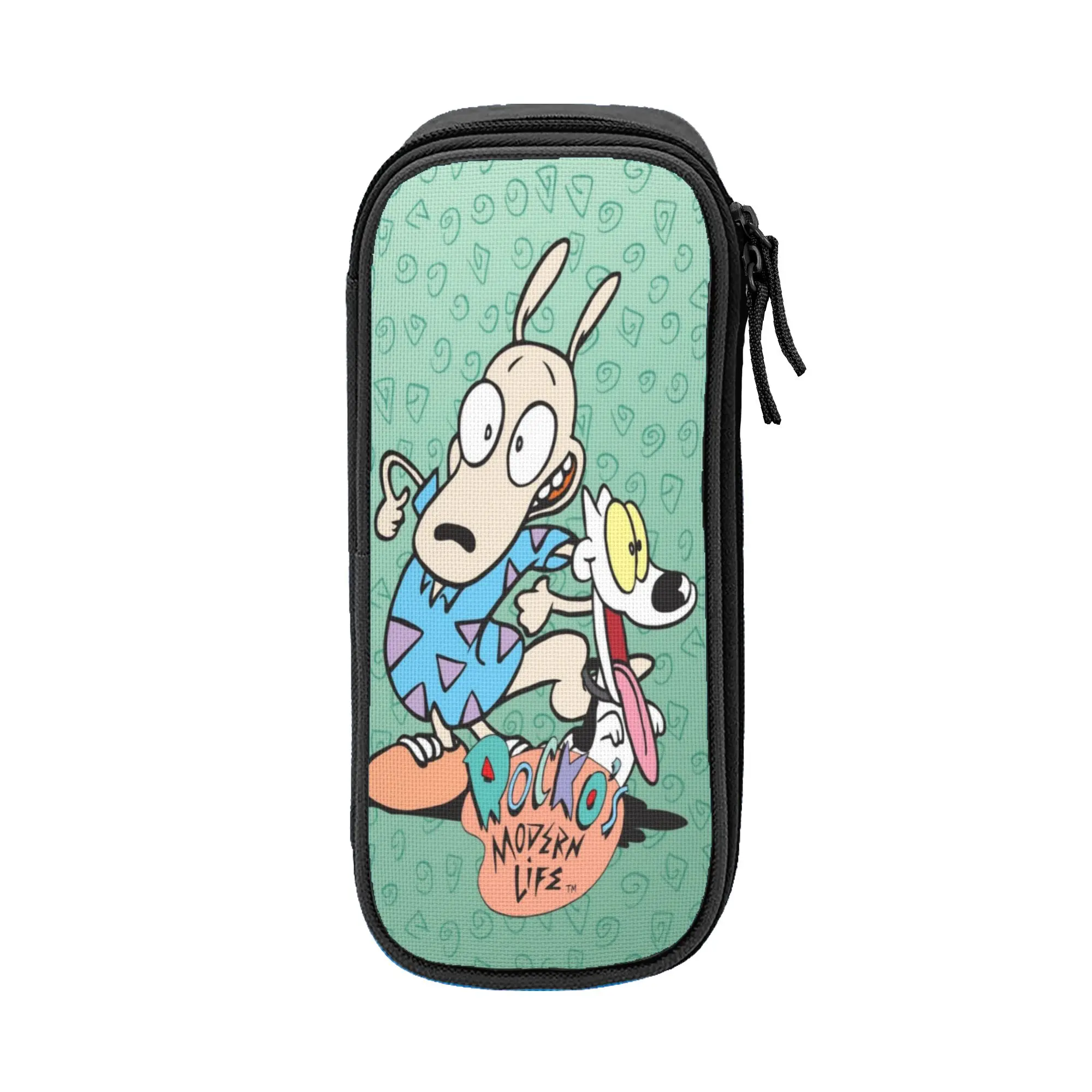 Cute  Duo Rucksack Ren & Stimpy  Pencil Cases  Pencilcases Pen Holder for Student Bag Students School Gift Stationery