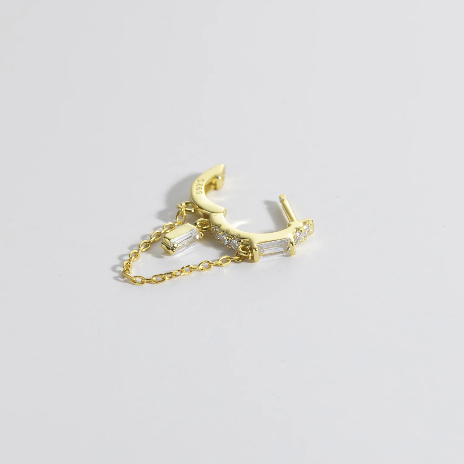 Image 4: ANDYWEN 925 argent Sterling or Flirt goutte boucle d'oreille Teadrops Pendietes fantaisie pavé manchette clair de lune Petite Clips Piercing bijoux