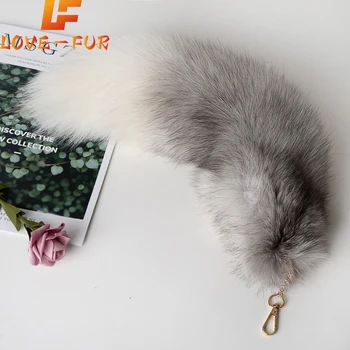 여우 꼬리 키체인 늑대 꼬리 모피 태슬 가방 태그, 블랙 및 다크 브라운 폼폼 참 키링, 거치대 스트랩 체인 선물, 2024 새로운 패션 