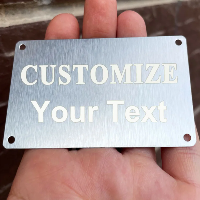 Custom Stainless Steel Name Tag With Hole Nameplate Mailbox Personalized Engraving Text Sign Enterprise ID Steel Metal Tag