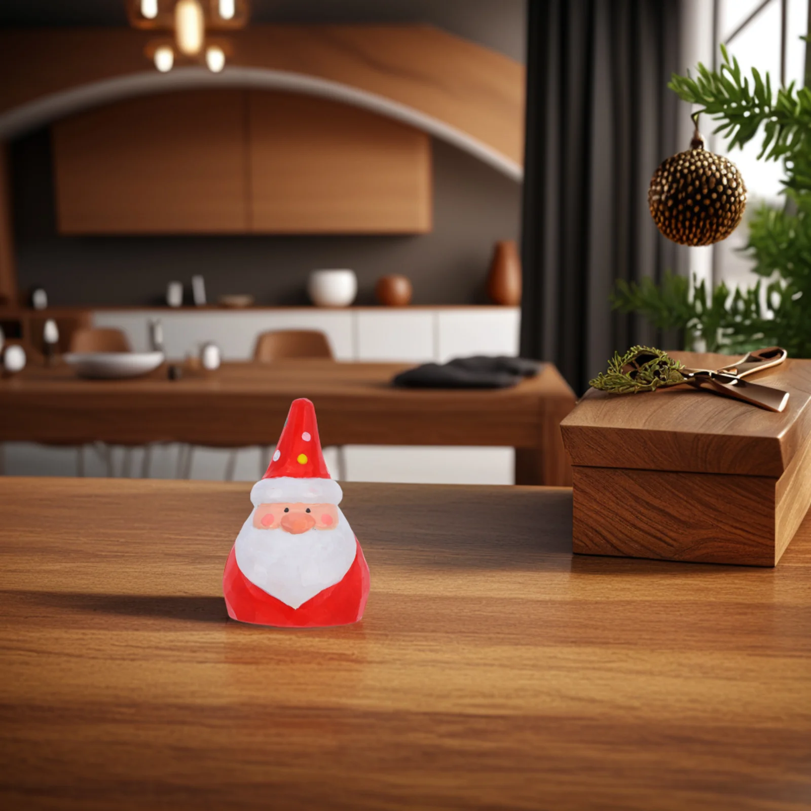 

1pc Christmas Santa Decor Premium Desktop Adornment For Home Party Santa Claus Design Decor Tabletop Decoration Showcase Small