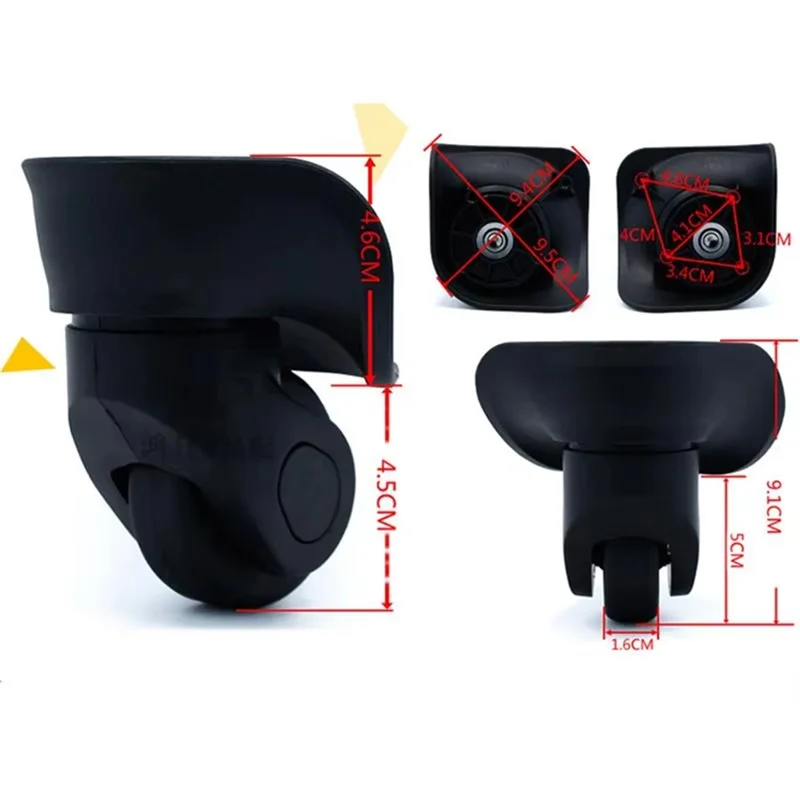 ABDJ-accessoires de chariot 2 paires de roues de bagages de remplacement pour valise silencieuse bagages Spinner roulette A08 roues en caoutchouc