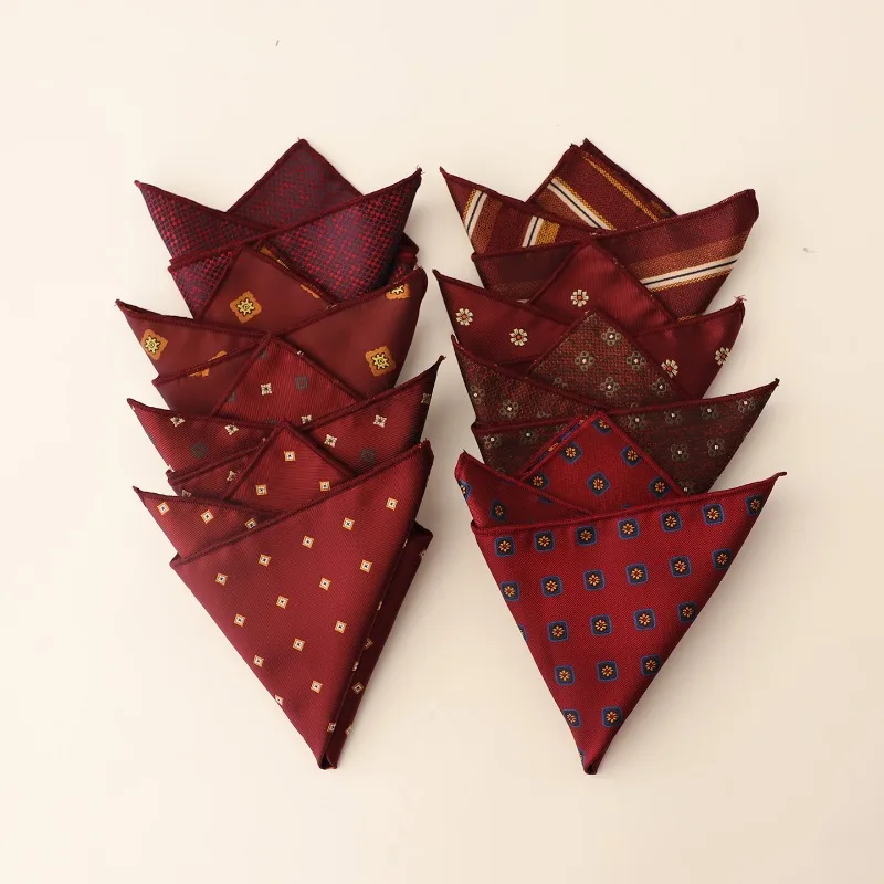 Burgundy Pocket Square Elegant Suit Handkerchief, Wedding Groom Banquet Party Tuxedo Accessory, Formal Dance Event Fashion Decor