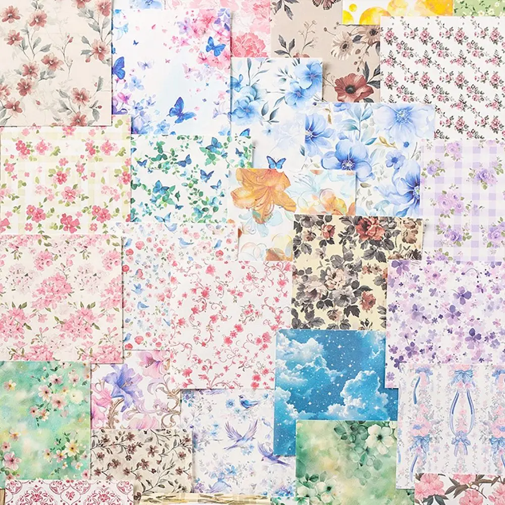 100Pcs Portable Flower Vine Themed Non-Sticky Notes DIY Stationery Message Notes Non-Sticky Memo Pad