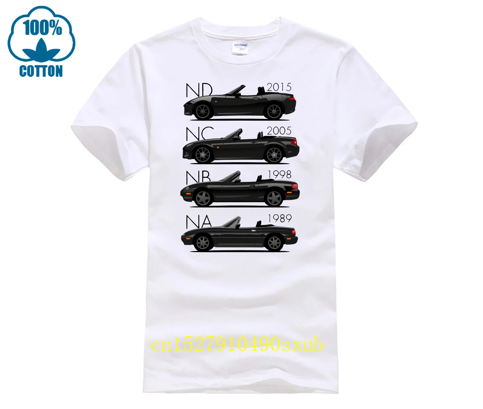 MX5 Evolution Black Car T shirt Male Leisure Streetwear For Male Summer 100% Cotton Camiseta Mercede