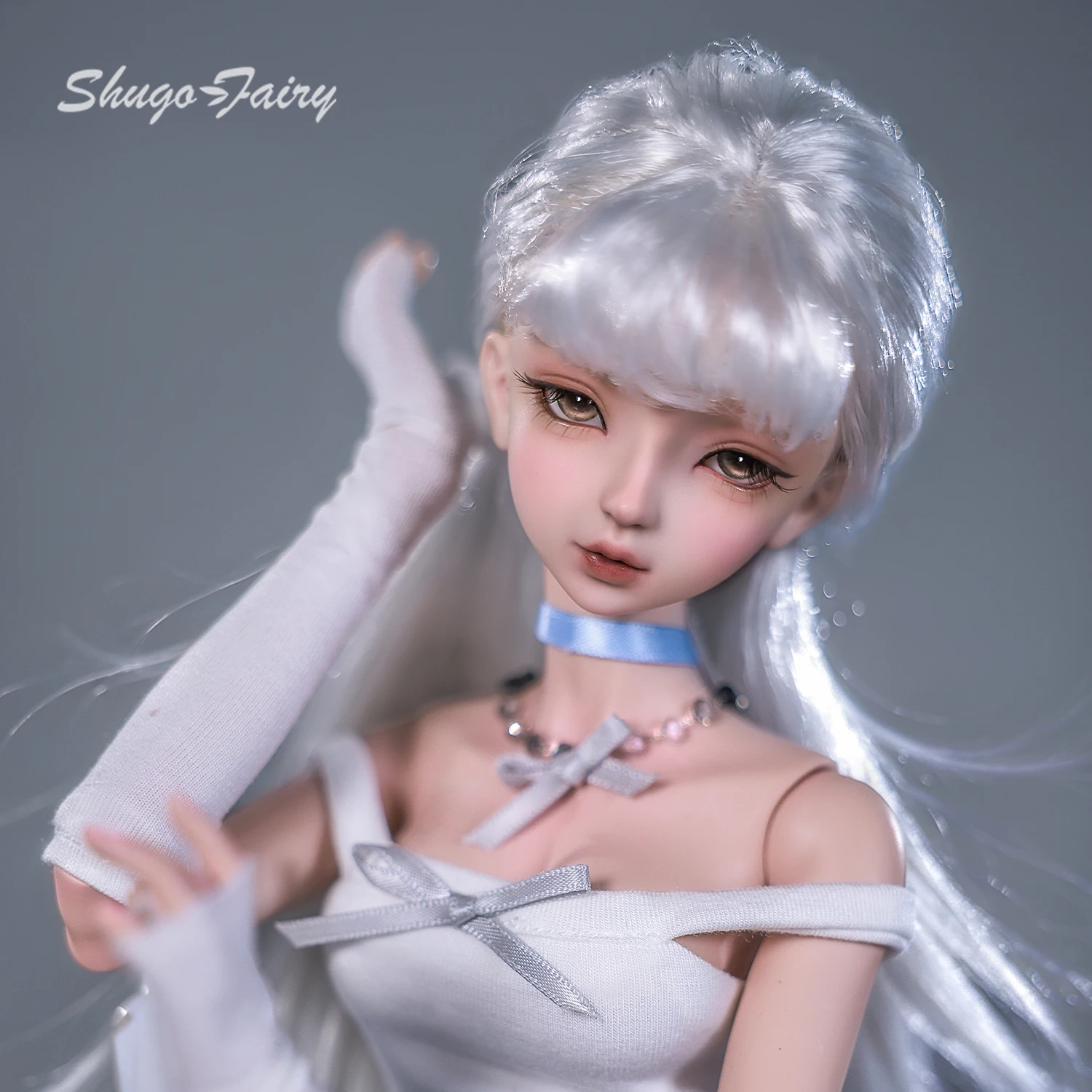 ShugaFairy BJD 1/4 Yurar A Full Set Korean Campus Look OOTD Blue Plaid Skirt & Knit Top Handmade Toy FC Resin Ball Jointed Doll