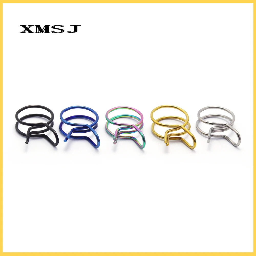 XMSJ Upper Pump Tubing Air Filter Waste Oil Pipe Fuel Line Spring Clips Clamps Sealing Hose Motorcycle Clips Clamp 4pcs