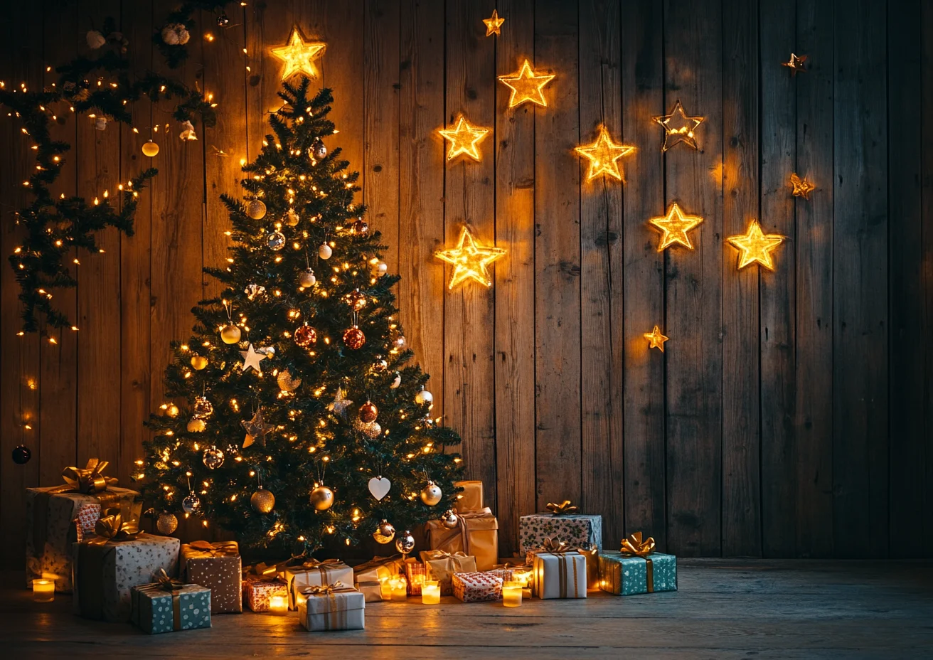 Mocsicka عيد الميلاد الديكور غرفة المعيشة خلفيات للتصوير الفوتوغرافي السنة الجديدة عطلة الموقد خلفية الحفلة الداخلية